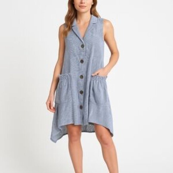 For Cynthia Linen Dress - Size L - Summer Lightweight Vacation Resortwear - Picture 1 of 7